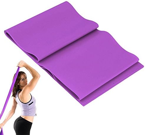 Go Resistance Bands | Heavy Duty Resistance Elastic Exercise Fitness Workout Yoga Pilates Gymnastic Purple Stretch Band Up to 9.8 Feet | Superb for Home and Studio Training | Premium Latex | 141.2