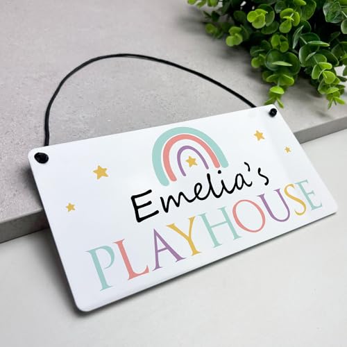 Red Ocean Personalised Cute Child's Playhouse Sign For Outdoor Gift For Kids Daughter Son Playhouse Accessories Rainbow Play House Decor Garden Signs And Plaques Keepsake - Image 4