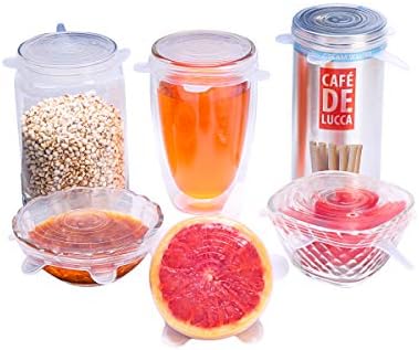The Absolute Kitchen Can Silicone Stretch Lids Small Covers, Reusable, and Convenient Food Covers Ensures Freshness – Expandable For Various Size Shaped Cups and Cans, Soda Cans, Bowls (6 Small)