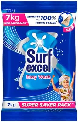 Surf Excel Easy Wash Detergent Powder7 kg | Superfine Washing Powder | Dissolves Easily & Removes Tough Stains | Suitable for all Washing Machines