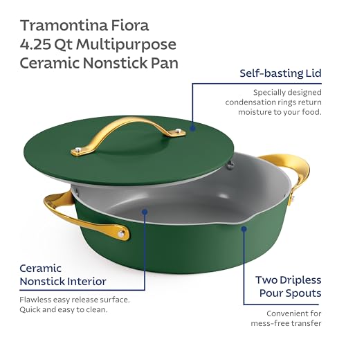 Image of Tramontina Fiora 4.25-Quart Ceramic Non Stick Cooking Pan with Lid
