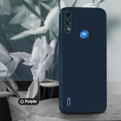 Image of amazon basics Mobile Cover for Motorola Moto E7 Power 4G | Full Camera Protection | Premium Liquid Silicon Case | Flexible Bumper Case for Motorola Moto E7 Power 4G (Dark Blue)