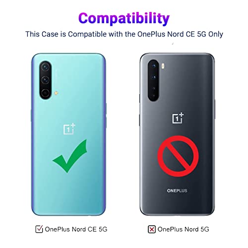 Image of LIRAMARK Transparent Clear Shock Proof Back Cover Case Designed for OnePlus Nord CE (Green)