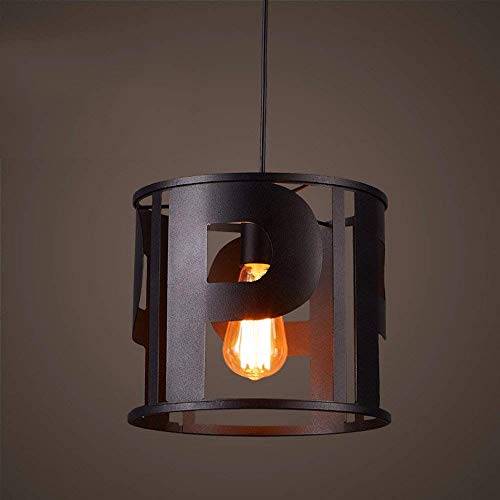 Lustre loft industriel au design de lettres anglaises idéal pour illuminer votre salon ou resto