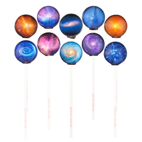 Sparko Sweets Galaxy Lollipops Universe Designs, 10 Pops, Cherry Flavor,