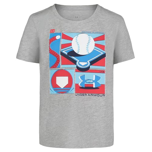 Image of Under Armour Boys Short Sleeve Baseball Graphic T-Shirt, Lightweight & Breathable, Relaxed Fit