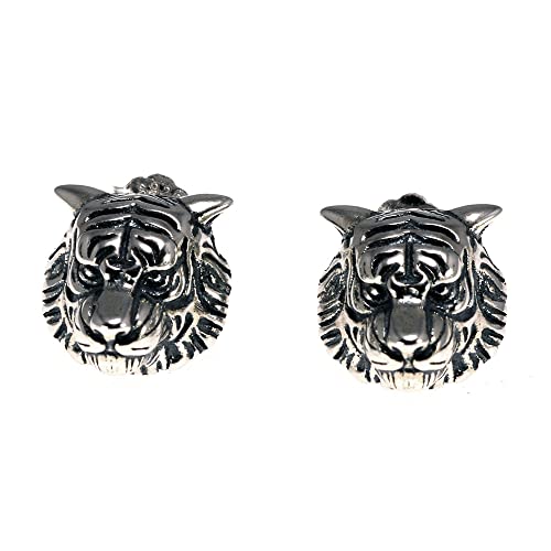 Boucles d'oreilles Tiger en argent anti-allergie homme