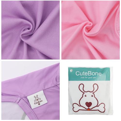 Image of CuteBone Dog Shirts 2-Pack Soft Pet Clothes Breathable Summer Vest for Small Puppy and Stretchy Cat Apparel