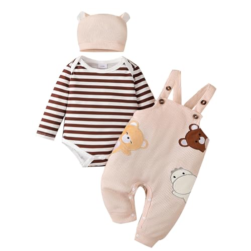 LUVCES Conjunto de 3 Piezas para Bebés Niño de Otoño Mono de