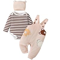 LUVCES Conjunto de 3 Piezas para Bebés Niño de Otoño Mono de