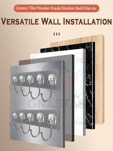 Image of Wall Hook Hanger with 6 Hooks | Heavy Duty Wall Mounted Adhesive Hook Rack for Kitchen, Bathroom, Bedroom & Office | Multipurpose Organizer for Coats, Towels, Keys 1pc (Black)