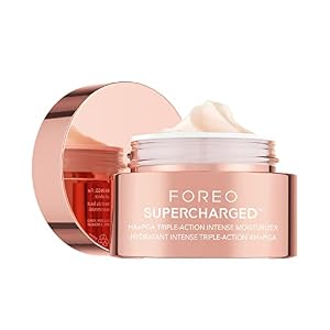 FOREO SUPERCHARGED HA+PGA Crème hydratante visage triple action - Vitamine E - Acide hyaluronique et squalane - Crème Anti Rides Femme - Végane - Crème Visage - Soin visage propre - 50 ml