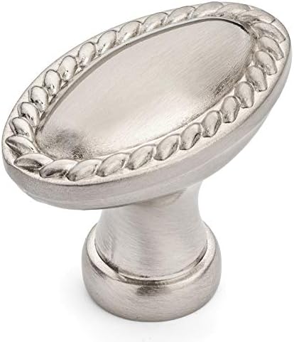 Cosmas 25 Pack 4116SN Satin Nickel Rope/Scroll Cabinet Hardware Oval Oblong Knob