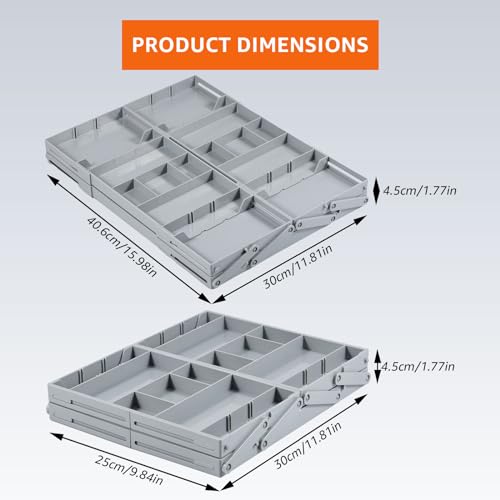 BAODBF Cutlery Drawer Organiser,Expandable Cutlery Tray,Expandable Utensil Tray for Kitchen,Drawer Organiser for Cosmetics,Office Supplies,Kitchen Utensils (Double row two layers) - Image 2