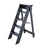 bibliotheksleiter rollbar holz Eigenschaften: Leicht zu klettern und faltbar, für die meisten Orte geeignet (Balkon, Wohnzimmer, Bibliothek, Büro usw.)