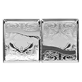 ERINGOGO Zigarettenetui aus Edelstahl Kompakt Metallhülle für Herren 9,5X8X1,8cm Schutz vor Druck...