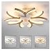 Produktbild Led Deckenleuchte Holz Blume Form,Dimmbar UltradüNne Deckenlampe,5-Flammig, Modern Dekor Wohnzimmer Lampe,Weiß Acryl Schirm,Schlafzimmer Deckenlicht,3500 Lm,Ø70Cm Inkl Fernbedienung Decke Licht