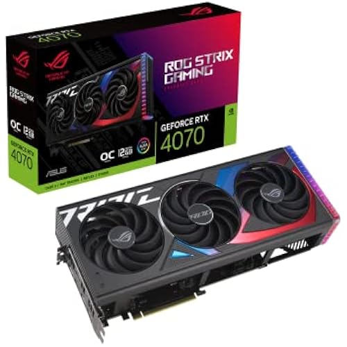 ASUS ROG Strix GeForce RTX 4070 OC Edition Gaming Graphics Card (PCIe 4.0, 12GB GDDR6X, DLSS 3, HDMI 2.1, DisplayPort 1.4a), 3 Year Warranty
