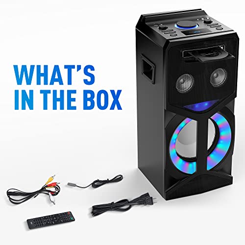 Pyle Karaoke Vibe Pa Bluetooth Audio Video/Dvd Speaker System - 800W Multimedia Cd/Dvd Player For Tv, Projectors, W/Fm, Usb, Mic, Aux, Hdmi, Rca Inputs, Echo & Led Mode, W/Remote Control - Pkrk270Bt #TOP6