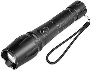 LED Torch 1200 Lumens, Tactical Torches Super Bright Large Flashlight, Strong Torches Battery Powered, Waterproof Torch with 5 Modes and Adjustable Focus for Camping, Hiking, Outdoor