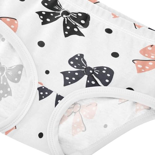 Wusikd Bows Polka Dots (2) Girls' Underwear Cotton Girls Briefs Soft Toddler Underwear 2T4