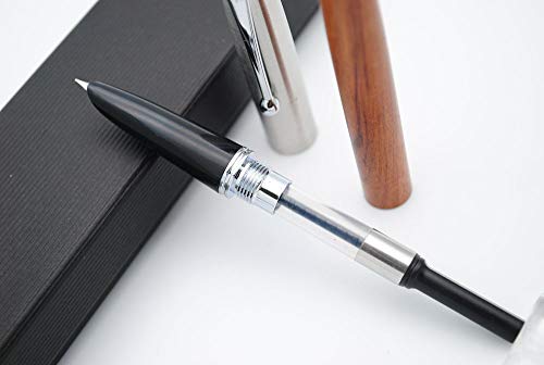 Jinhao 51A Wooden Fountain Pen Steel Cap (Red Guibao Wood, Extra Fine Nib 0.38Mm) #TOP2