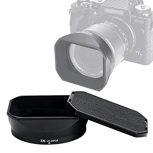 XF 18mm Hood, JJC Metal Lens Hood Replaces LH-XF18, Fuji XF 18mm f1.4 Hood, Square Hood for Fuji 18mm F1.4 Lens, XF18 Lens Hood, Compatible with Fujifilm XF 18mm f/1.4 R LM WR