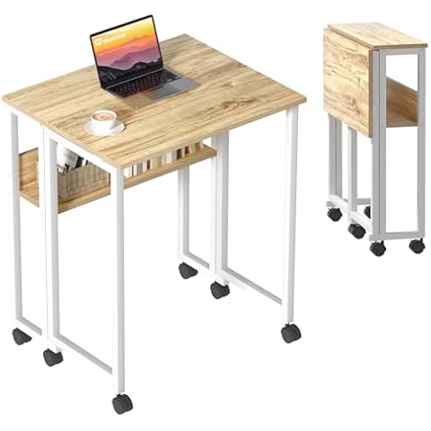 GreenForest Folding Desk with Storage Shelf Cover