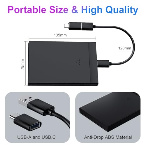 Caja externa para disco duro y SSD 2.5" USB Tipo-C/Tipo-A a SATA miniatura 6