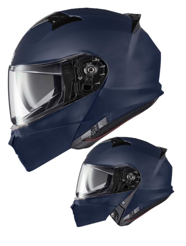 Motorradhelm Klapphelm 928 Blau Matt
