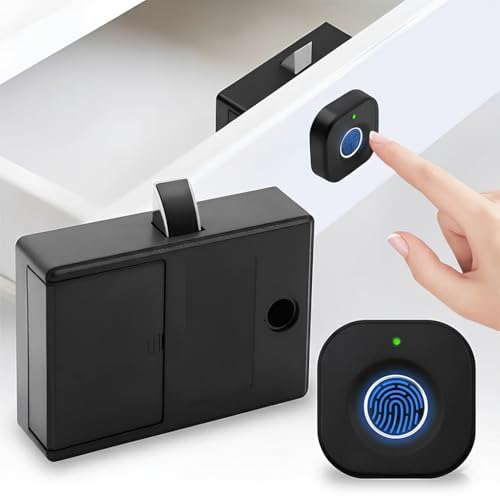 Image of Lifelong Smart Biometric Fingerprint Touch Wardrobe Lock | Keyless Cabinet & Drawer | Secure Cupboard Lock for Main Door & Wardrobes | USB Emergency Unlock | Auto & Manual Modes (Black, LLHSAW03)