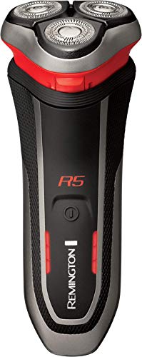 Remington R5000 Style Series R5 Rechargeable Shaver, Mens Electric Wet and Dry Razor with Dual Track Blades for a Close Shave, Grey/Silver/Red