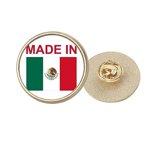 Broche ronde en métal doré Mexico Country Love M accessoire femme