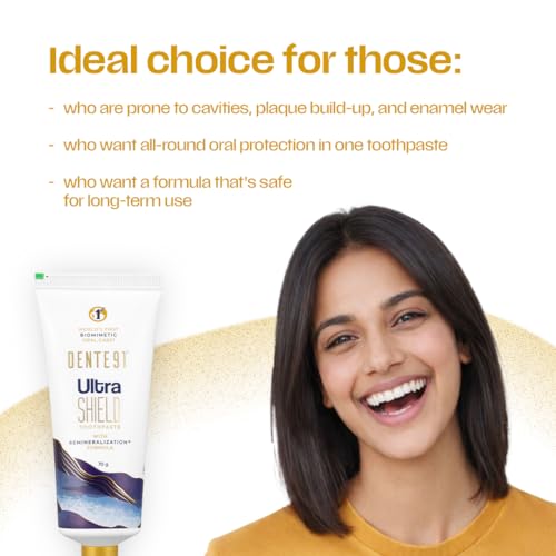 Image of Dente91 Ultra Shield Toothpaste | Nano Hydroxyapatite Toothpaste | Anti Cavity with 2X Remineralization | Sensitive Teeth Care | Pack of 1, 70g
