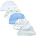 Spasilk Baby-Boys Newborn 5 Pack Cotton Hats, Blue Dino, 0-6 Months