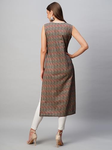 Image of ANNI Designer Women's Cotton Blend Straight Fit Kurti
