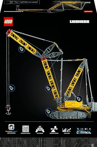 42146 Technic Gru Cingolata Liebherr LR 13000, Kit di Modellismo per Adulti, Costruisci il Miglior Veicolo da Cantiere Telecomandato con App Control+ e Sistema con Argano e Braccio Oscillante - Lego - Immagine 10