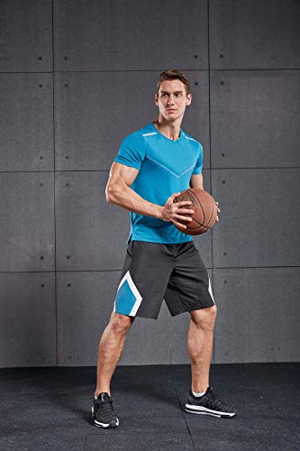 Camiseta masculina manga curta gola redonda Red Plume, esportiva, fitness, Azul, Medium