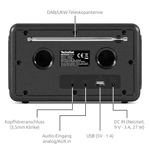 TechniSat DIGITRADIO 550 IR - Internetradio mit 10 Watt RMS Stereo-Sound (DAB+, UKW, WLAN, Bluetooth, Farbdisplay, Fernbedienung & App-Steuerung, Wecker-Funktion)