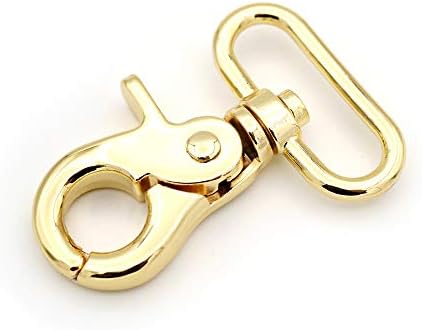 CRAFTMEMORE Trigger Snap Hook Metal Swivel Lobster Clasps Purse Bag Clips Quality Finish VTHO 2PCS (3/4 Inch, Gold)