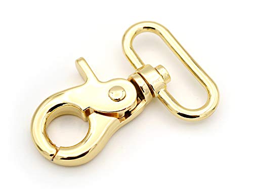 CRAFTMEMORE Trigger Snap Hook Metal Swivel Lobster Clasps Purse Bag Clips Quality Finish VTHO 2PCS (3/4 Inch, Gold)