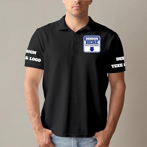 Polos de trabajo personalizados, con logo de empresa, imagen o texto miniatura 6
