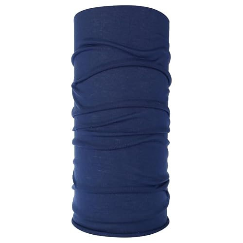 Image of WS Accessories Unisex Neck Tube Face Mask Balaclava Scarf Bandana Cycling Biker Snood Cover Multi-Use (Navy Blue)