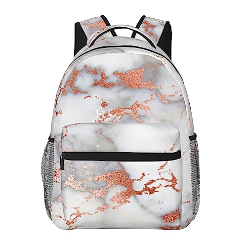 Sac à dos école jeu vidéo marbre rose or pour fille et garçon ado