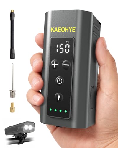 Mini Bike Pump with Bicycle Headlight, 150PSI Portable Electric Bike