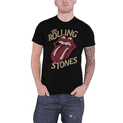 Rolling Stones The T Shirt Vintage Typeface Band Logo Nouveau Officiel Homme - Les Beatles, Paul McCartney, John Lennon, RIngo Starr, George Harrison