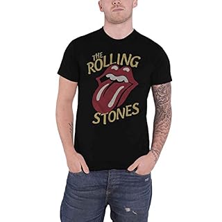 Rolling Stones The T Shirt Vintage Typeface Band Logo Nouveau Officiel Homme - Les Beatles, Paul McCartney, John Lennon, RIngo Starr, George Harrison