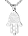 LineAve Men's Stainless Steel Hamsa Hand of Fatima Lucky Charm Pendant Necklace, 23" + 2", 7c0044