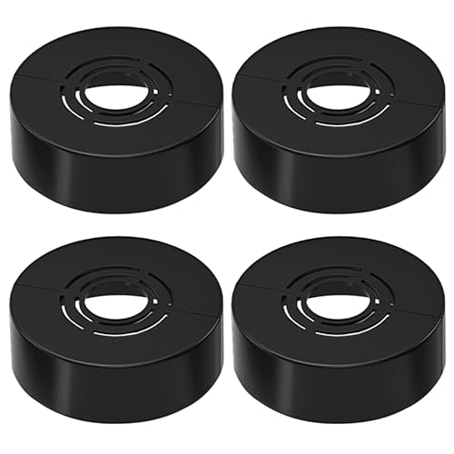 IUSOT Lot de 4 robinets de douche à rosace 3 tailles en 1 (noir 70 x 30 mm) pour tuyau de chauffage, couvercle pour tuyaux de radiateur, robinets et accessoires de douche