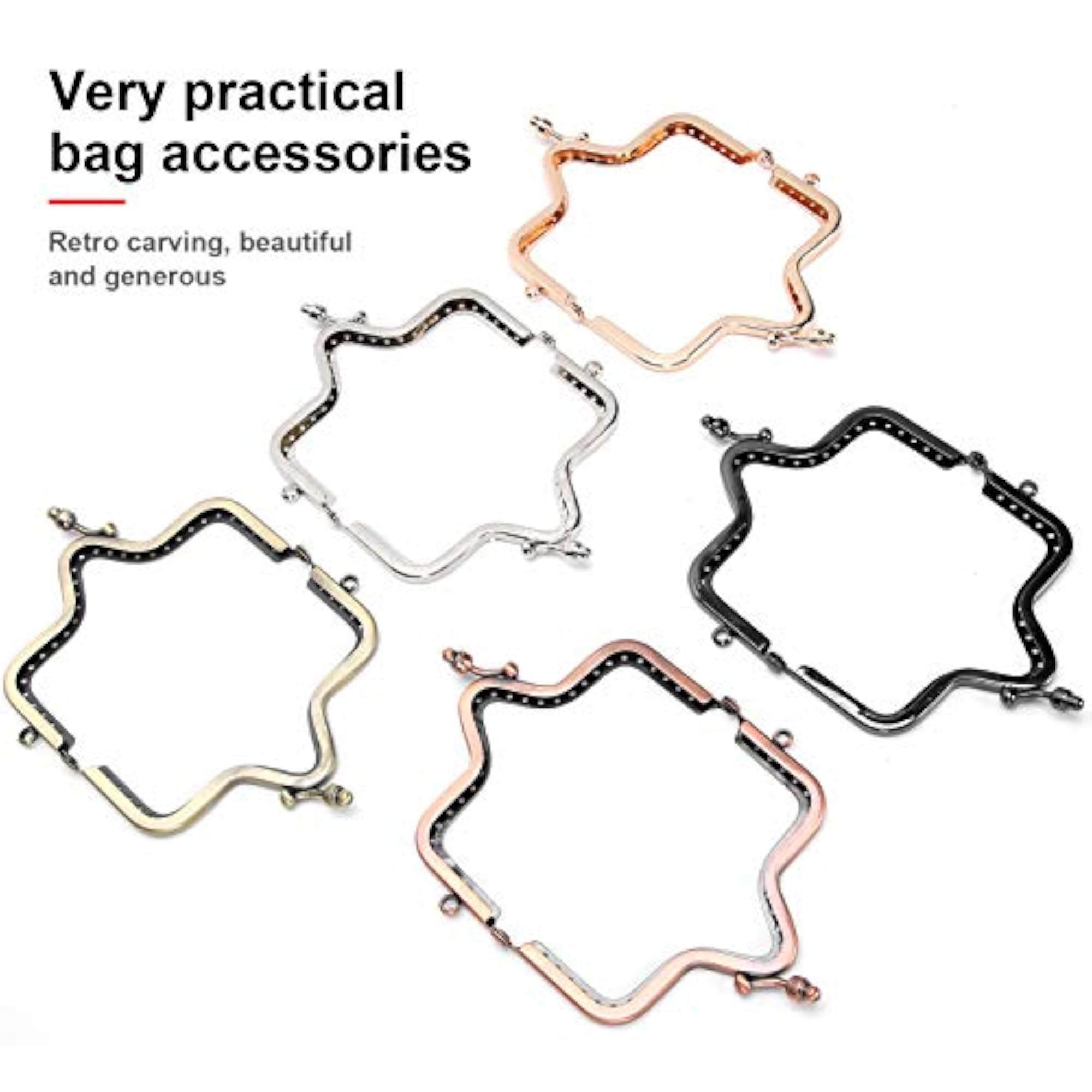 DIY Coin Purse Frame, 5pcs Retro Metal Clasp